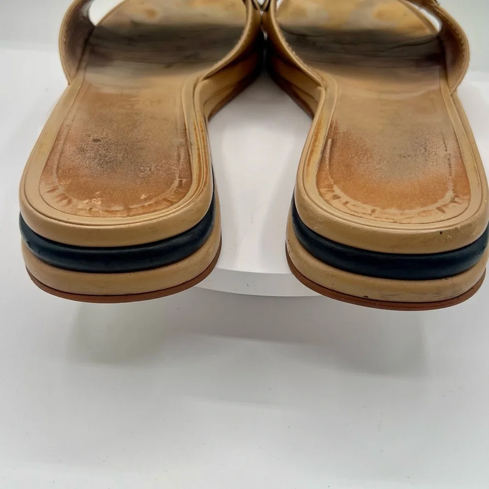 Sold! CHANEL Beige and Black Women's Sandals - Picture 5 of 8